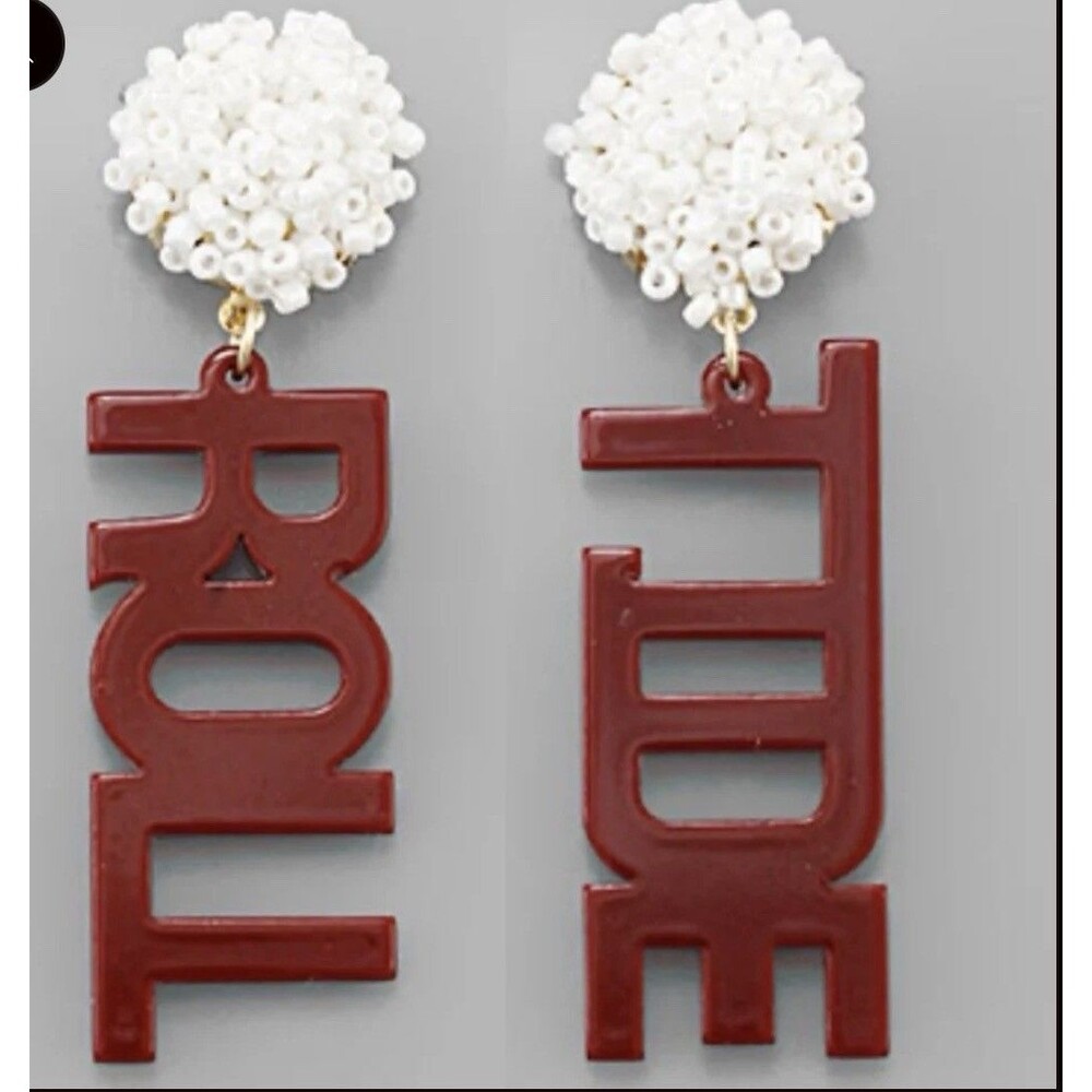 Roll Tide Beaded Earrings - Alabama Earrings - Game Day Earrings